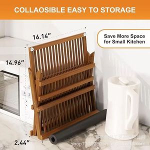 Porte-ustensiles en bois avec trous filtrants pour rangement de cuisine - Product Image 5