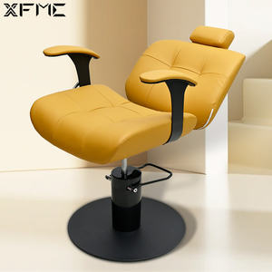 Bộ ghế làm tóc chuyên nghiệp màu vàng cho salon làm đẹp, ghế nằm thủy lực có tựa đầu dành cho nữ - Product Image 3