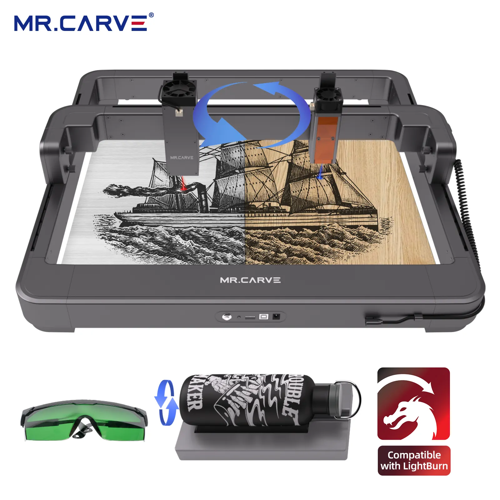 DAJA MR CARVEM3デスクトップレーザーマーキングマシンレーザー彫刻機金属および非金属マーキング用のImprimanteレーザー