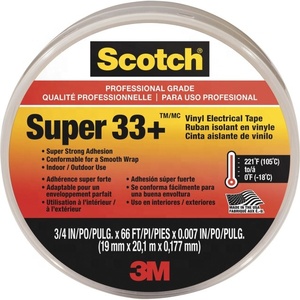 3M 33 + Vinyle Électrique Noir PVC Ruban 19mmX20M 10 rouleaux/paquet - Product Image 3