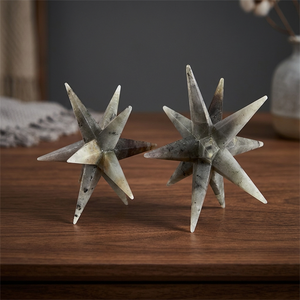 Labradorite naturelle sculptée à 12 pointes, étoile de Merkaba, sculpture de pierre précieuse, décoration Reiki pour la maison - Product Image 1