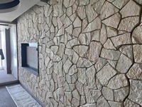 Revêtement mural en pierre artificielle Pu Rock pour l'intérieur et l'extérieur, décoration murale de la maison, alternative à la pierre 3D, décoration murale en pierre artificielle noire