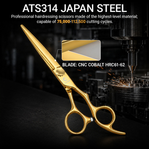 Set di <span class=keywords><strong>Forbici</strong></span> Professionali da <span class=keywords><strong>Barbiere</strong></span> ATS314 in Acciaio Inossidabile con Lama Affilata - Product Image 5