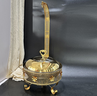 Modernes, langlebiges 8L Gold-Edelstahl-Chafing-Dish-Buffet-Speisenwärmer-Set – Hocheffiziente Speisenwärmer für Restaurants