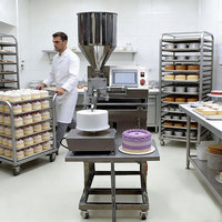 Machine à recouvrir les gâteaux de crème et de miettes entièrement automatique Easy-Clean ZD200-FB avec écran tactile LED et coffret en contreplaqué pour le recouvrement de gâteaux