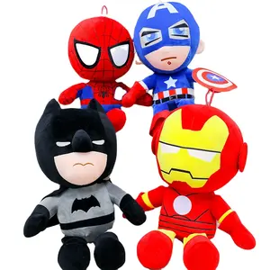 Venta caliente de alta calidad película Lron Man Spider Man Batman muñeca Capitán América juguete de peluche para niños regalo