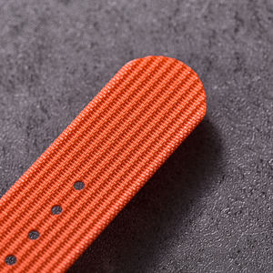 주롱 프리미엄 스트라이프 나일론 스트랩, 18mm 20mm 22mm 맞춤형 일체형 골지 나일론 시계줄 - Product Image 4