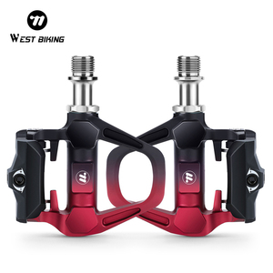 Pedal de bloqueo de bicicleta de <span class=keywords><strong>carretera</strong></span> de aleación de aluminio WEST BIKING, piezas de bicicleta, eje de titanio <span class=keywords><strong>SPD</strong></span> con placa de bloqueo, Pedal de bicicleta autoblocante - Product Image 1