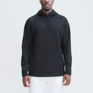 קפוצ'ון ריק באיכות גבוהה לגברים סוודר קפוצ'ון כבד סוודר אימון כושר סווטשירטים לוגו מותאם אישית רוכסן טרי קפוצ'ונים ריקים - Product Image 6