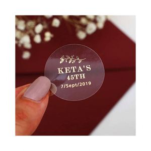 Étiquettes autocollantes transparentes en vinyle imperméable résistant aux UV personnalisées pour les sacs cadeaux, les bougies, les bouteilles - Product Image 4