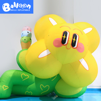 Fleur gonflable personnalisée en forme de dessin animé pour l'affichage dans les centres commerciaux, les expositions agricoles, la décoration d'événements thématiques