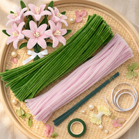 Kit de Création Bouquet de Fleurs de Lys 219 Pièces – Tiges de Chenille Pliables pour Bouquet de Mariée, Centre de Table, Décoration Intérieure