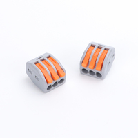 Conectores de Palanca de Color Cobre de 3P 28-12 AWG, Carcasa de PC/Nailon, Terminales de Cable Eléctrico de 32A, Conector Rápido Compacto