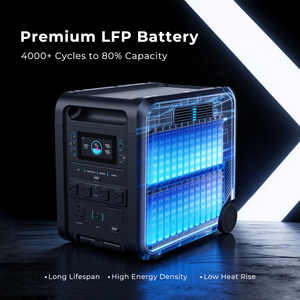 Générateur solaire portable UPS 4200W-12kW avec batterie LiFePO4, station <span class=keywords><strong>d</strong></span>'alimentation pour la maison, réfrigérateur, machine CPAP, ventilateur, <span class=keywords><strong>chauffage</strong></span> <span class=keywords><strong>d</strong></span>'urgence - Product Image 4