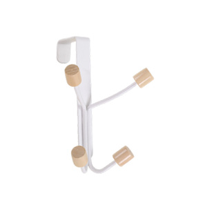 Perchero de puerta metálico con múltiples ganchos, sin taladro, para pared, estilo lujo ligero, 3 ganchos, capacidad máxima de carga 1 kg - Product Image 4