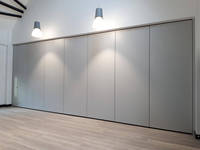 Cloison insonorisée mobile moderne avec opérateur de porte coulissante pour salle de conférence et restaurant, portes pliantes portables