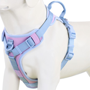 Fournitures pour animaux de compagnie élégantes sans tirer harnais pour chien en néoprène doux, Clip avant personnalisé, gilet réglable de styliste pour chien de compagnie, harnais collier laisse - Product Image 1