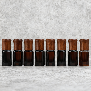 Custom 6ml Walnut Roller for Ball <b>Bottle</b> Silver Vein Spot Bamboo Wood Essential Oil <b>Perfume</b> Beech Glass <b>Bottle</b> Screw Cap - Product Image 2
