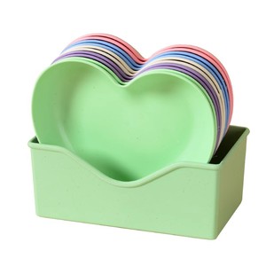 Juego de platos para servir en forma de corazón, 6 piezas, vajilla duradera multicolor para frutas, aperitivos, regalo para fiestas - Product Image 4