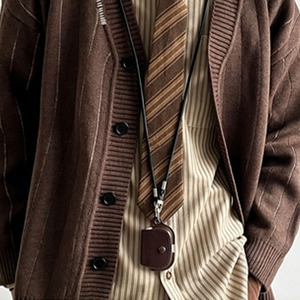 หนัง PU สีน้ำตาลวินเทจคุณภาพสูงแบบไร้สายสำหรับเคสพร้อมสายคล้องคอเป็นมิตรกับสิ่งแวดล้อมสไตล์ย้อนยุค INS สำหรับ 1/2/3/โปร - Product Image 2