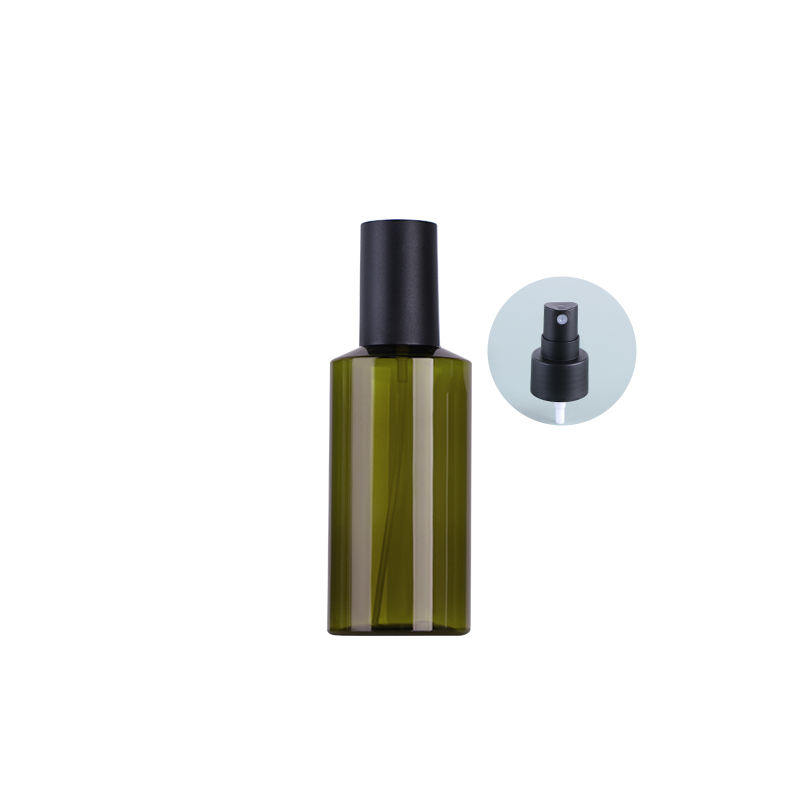 ขวดสีเขียวพร้อมฝาสีดำ