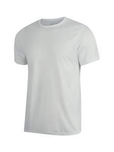 T-shirt Sportiva da Uomo Personalizzata con Logo del Club, Stampa in Poliestere, Asciugatura Rapida, Collo Tondo, Bianca, per Palestra e Corsa - Product Image 2