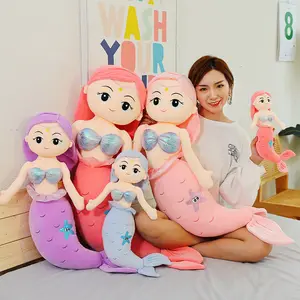 Haute qualité mignon dessin animé sirène jouets animaux en peluche jouets Kawaii coloré queue de poisson poupées en peluche noël cadeau pour enfants