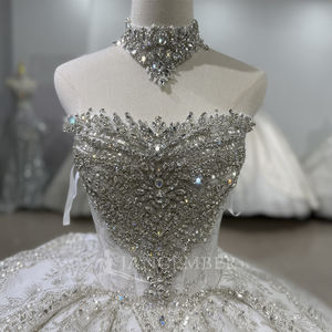 Jancember XS200 Splendido Abito da Sposa Color Avorio Senza Spalline con Perline in Tulle a Stile <span class=keywords><strong>Ball</strong></span> Gown - Product Image 6