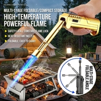 Briquet coupe-vent multi-angles à flamme unique YN, pour extérieur et cuisine, pliable et sécurisé