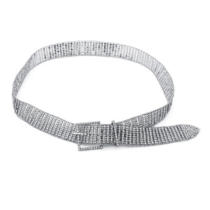 Cinturón con Hebilla Cuadrada de Pedrería, Accesorios de Moda para Mujer, Cadena para la Cintura para Bodas y Banquetes - Product Image 3