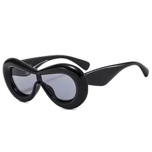 Kacamata hitam topeng mengembang AI-MICH untuk pria dan wanita, kacamata Y2K rangka tebal Oval berukuran besar desainer trendi
