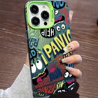 Ins Design Street Doodle Graffiti Chicken Tracks IMD Housse de téléphone antichoc pour iPhone 16 15 Pro Max 14 13 12 11mini