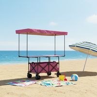 Chariot pliant portable rose et bleu pour camping, stockage industriel, personnalisable OEM, idéal pour les boutiques mobiles et les tentes pare-soleil