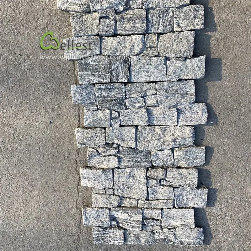 Panel Dinding Istana Abu-abu Granit Urat Acak Bentuk Z