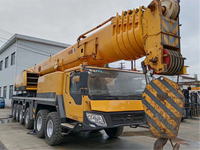Grue mobile d'occasion de 130 tonnes avec moteur, châssis 6 axes, contrepoids de 38T, pompe, boîte de vitesses et moteur pour travaux de levage lourds