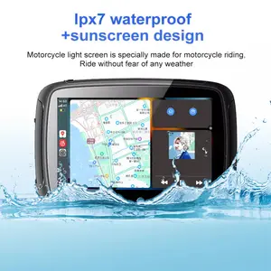 Ottocast مقاوم للماء لاسلكي للدراجة النارية GPS 5 بوصة شاشة سيارة أندرويد عرض تلقائي ملاحة شاشة دراجة نارية