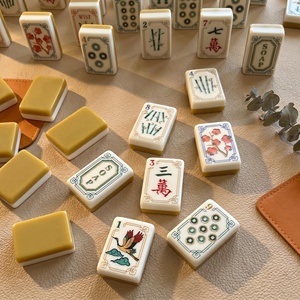 Tuiles de Mahjong Dorées Double Couche <span class=keywords><strong>en</strong></span> Acrylique, 160 Pièces, Luxe Moderne, Portables, Finition Polie à la Main, Design Classique, pour <span class=keywords><strong>Jeu</strong></span> à Domicile et Cadeau - Product Image 2