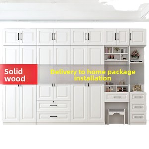 Solid Wood Minimalist Modern Multi-layered <strong>Wardrobe</strong> Home Use <strong>Storage</strong> Cabinet Bedrooms Rental <strong>Units</strong> Simple Chirldens Assembly - Product Image 5