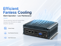 Computadora Compacta Sin Ventilador, Doble LAN, 2 COM, USB, HD, VGA, para Gabinetes de Control, Compatible con Windows y Linux, Computadora Industrial