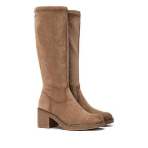 Women's <b>Knee</b> <b>High</b> Boots Beige Suede Block Heel Fashion Winter Wear - Product Image 4