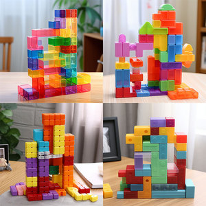Juego de Bloques de Construcción de Plástico Coloridos, Juguete Educativo de Construcción para Niños de 4 a 7 Años, Kit Unisex - Product Image 4