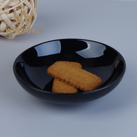 Bol à pâtes en céramique noir, Mini assiette de collation de 14cm, bol plat latéral de 5.5 pouces, 1 pièce