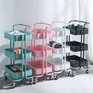 Mand Rollende Custom Food Wheels 360 Roterende Keuken Utility <span class=keywords><strong>Trolley</strong></span> 3 Lagen Lagen Opslag Metalen Eilanden Mobiele Keuken Kar - Product Image 1