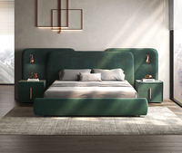Meubles de chambre à coucher design en gros grande tête de lit jusqu'à-holstered 1.8 m double queen king lits en cuir