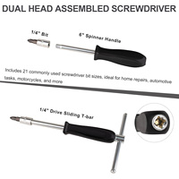 Lot de 46 outils de clé à cliquet à douille d'entraînement de 1/4 pouces avec douille métrique et barre d'extension pour la réparation automobile et le ménage