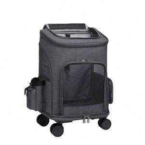BSCI Factory BSCI Factory Top Sale Travel Roll <b>Wheels</b> Stroller Trolley Linen Zaino Dog Cat <b>Backpack</b> Carrier for Weekend Outdoor - Product Image 1