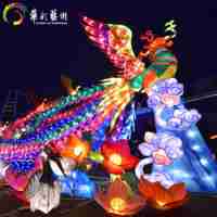 Disesuaikan sutra tradisional luar ruangan lentera taman Cina Dekorasi burung bunga untuk Tahun Baru Natal Paskah Thanksgiving