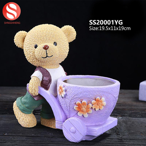 Logotipo de color personalizado lindo pintado a mano de <span class=keywords><strong>Rosa</strong></span> pequeña de resina suculentas maceta set - Product Image 5