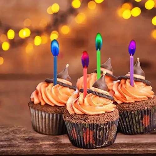 Velas coloridas brillantes para pastel de cumpleaños, velas de arcoíris con llama para feliz cumpleaños, venta al por mayor