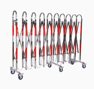 Barrière de sécurité mobile <span class=keywords><strong>extensible</strong></span> en acier inoxydable avec garde-corps télescopique, barrières temporaires de contrôle du trafic - Product Image 1
